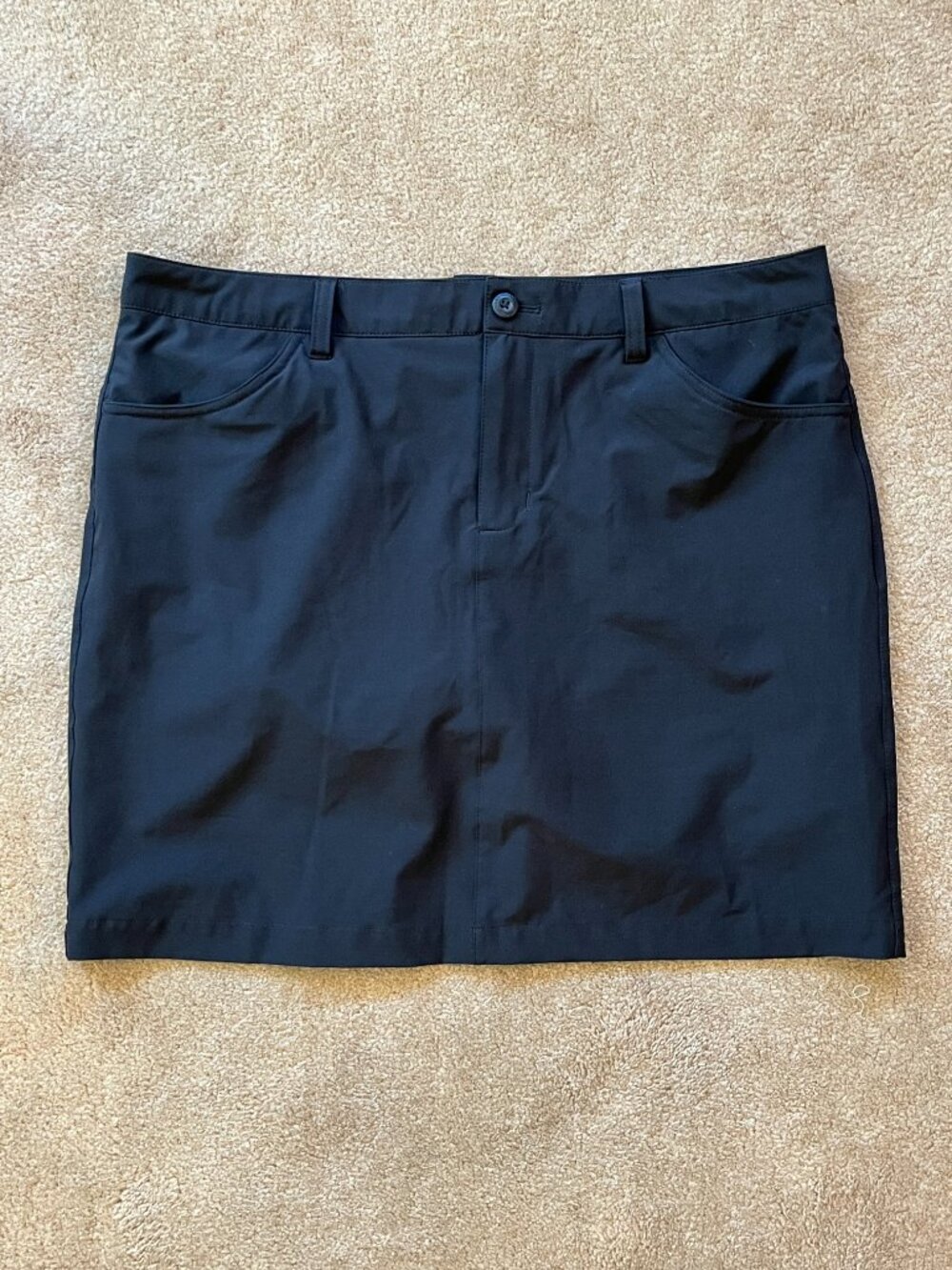 Eddie Bauer Women's High Rise Black Skort UPF 50 Pockets Size 12 Outdoors Hiking